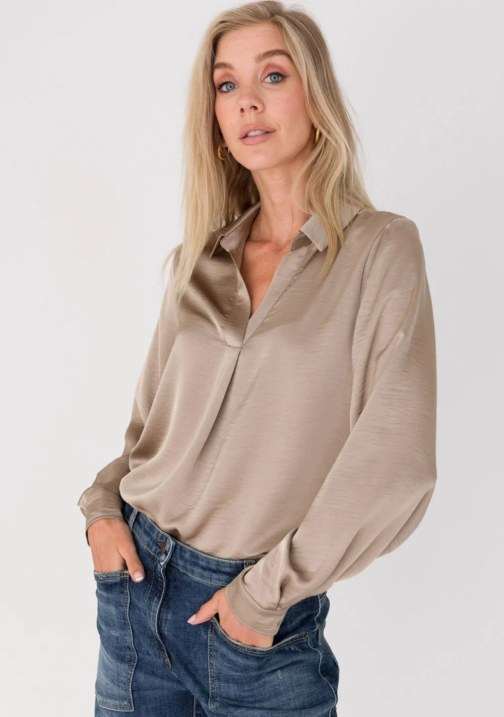 Blouses>ANNA VAN TOOR BLOUSE Beige