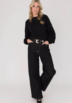 Truien|Sweaters>ANNA VAN TOOR SWEATER Zwart