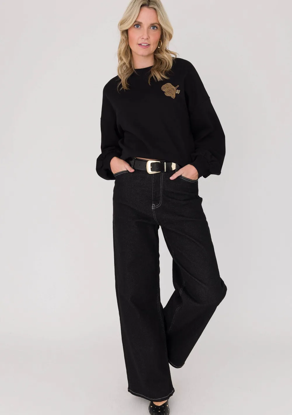 Truien|Sweaters>ANNA VAN TOOR SWEATER Zwart