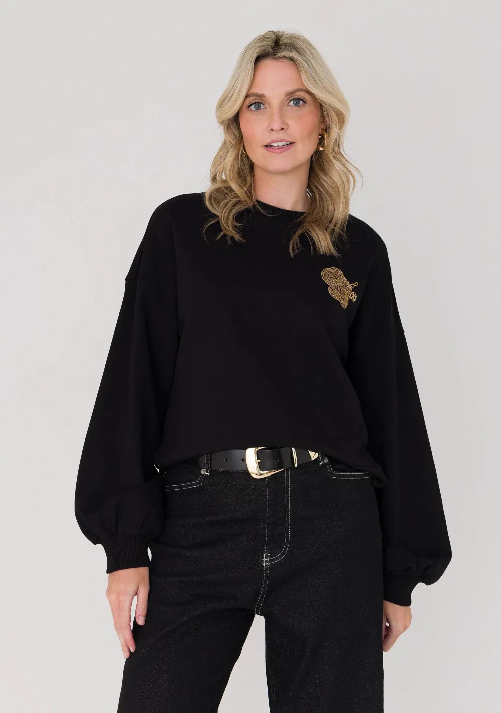 Truien|Sweaters>ANNA VAN TOOR SWEATER Zwart
