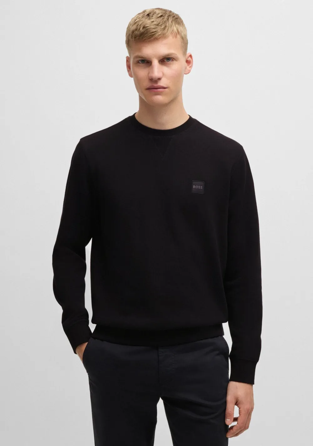 Truien>BOSS ORANGE SWEATER Zwart