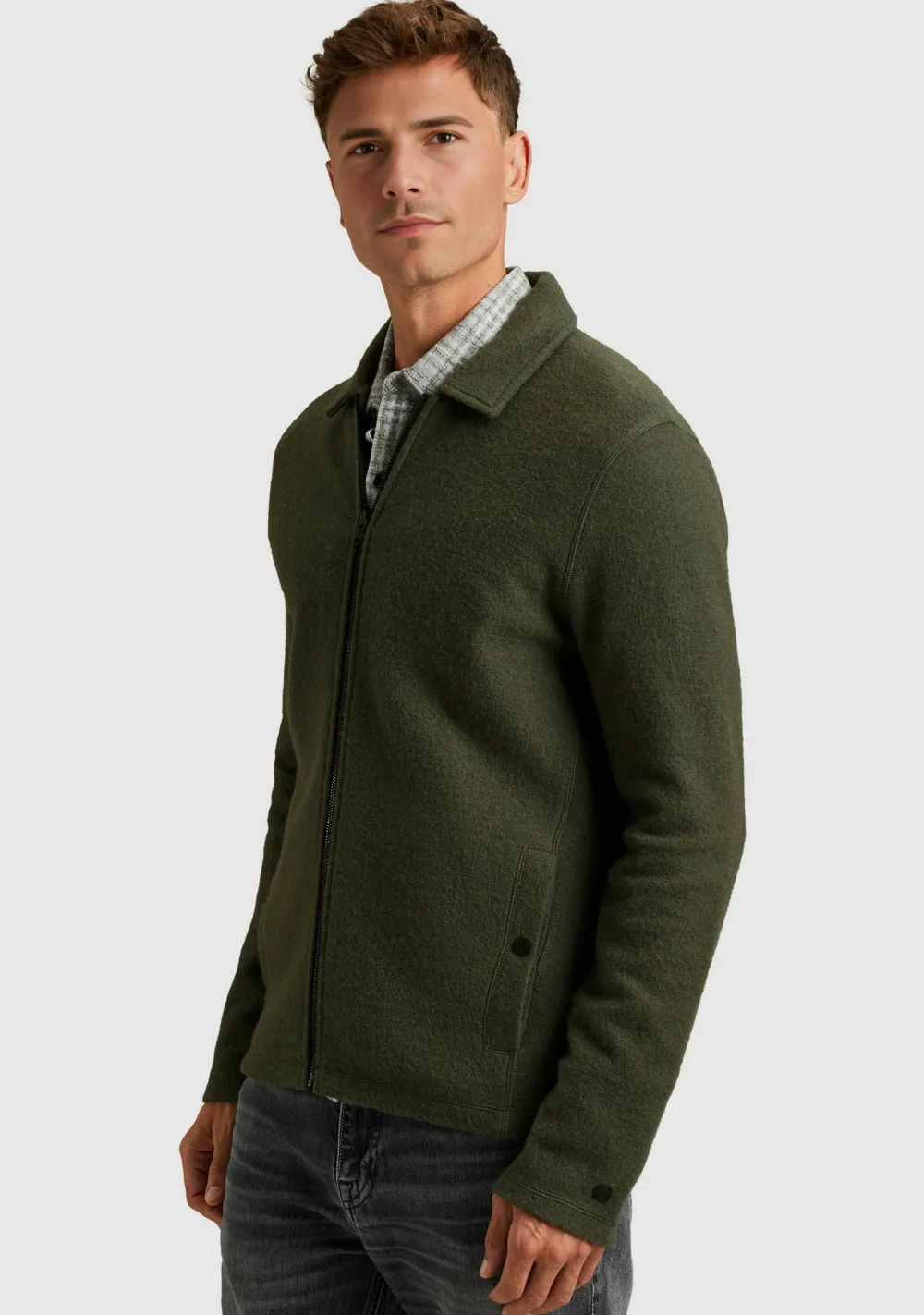 Overshirts>CAST IRON OVERSHIRT Groen