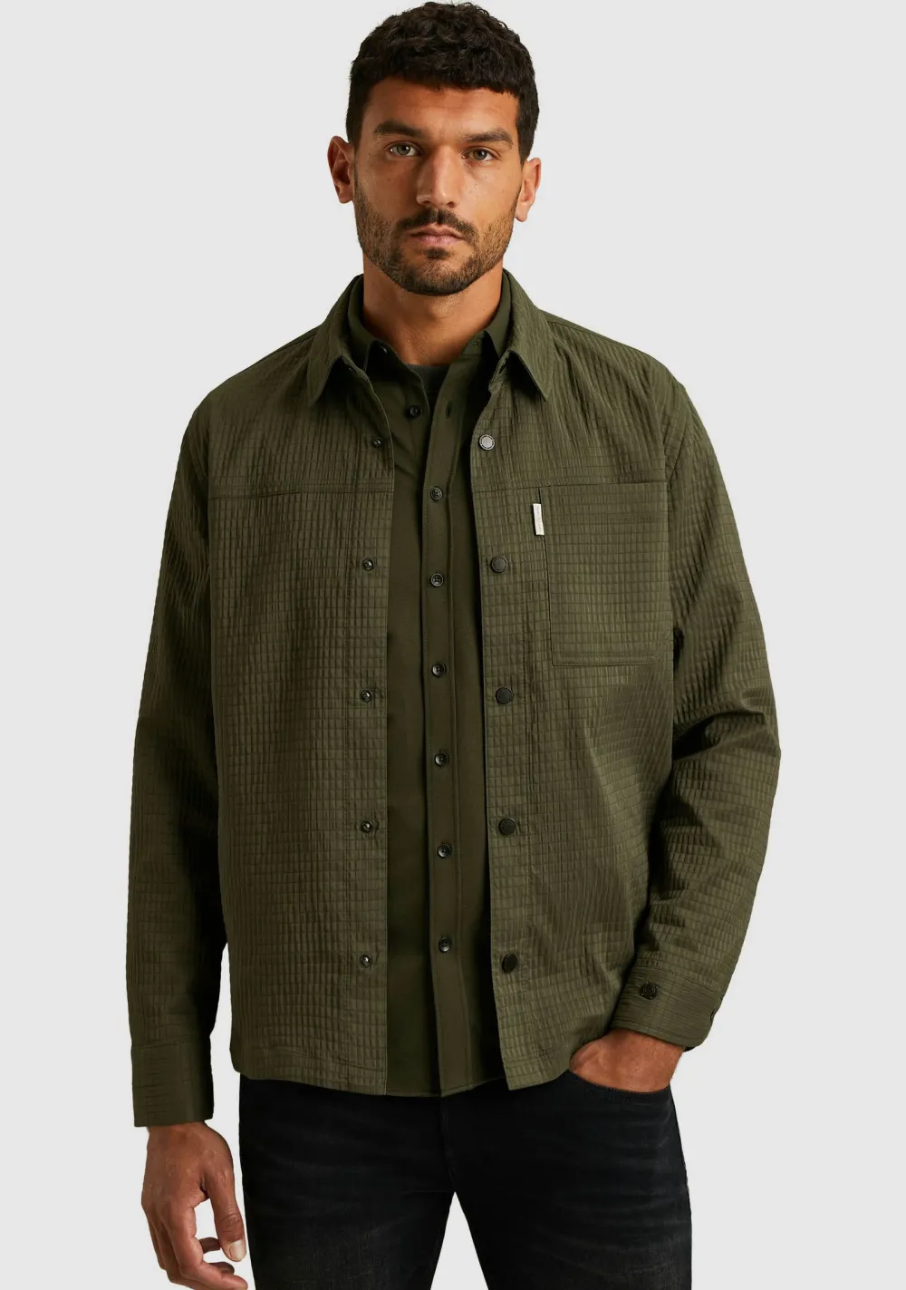 Overshirts>CAST IRON OVERSHIRT Groen