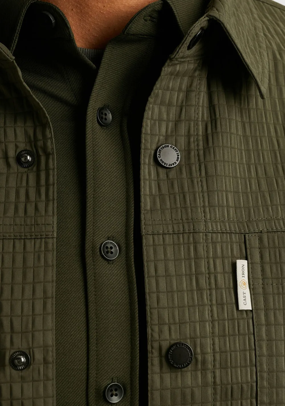 Overshirts>CAST IRON OVERSHIRT Groen