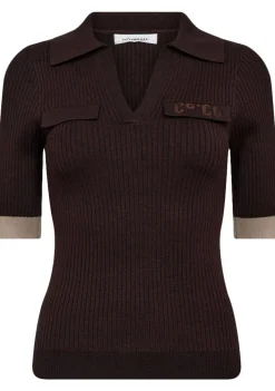 Truien>CO'COUTURE TRUI KORTE MOUW Bruin