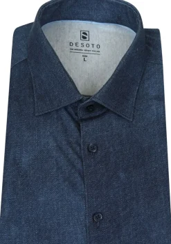 Overhemden>DESOTO OVERHEMD Blauw