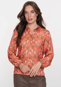 Blouses>GEISHA BLOUSE Bruin