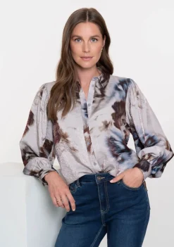 Blouses>GEISHA BLOUSE Grijs