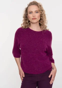 Truien>GEISHA TRUI KORTE MOUW Paars