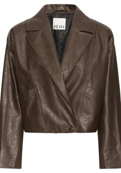 Blazers & Jasjes|Jassen>ICHI LEER/SUEDE JACK Bruin