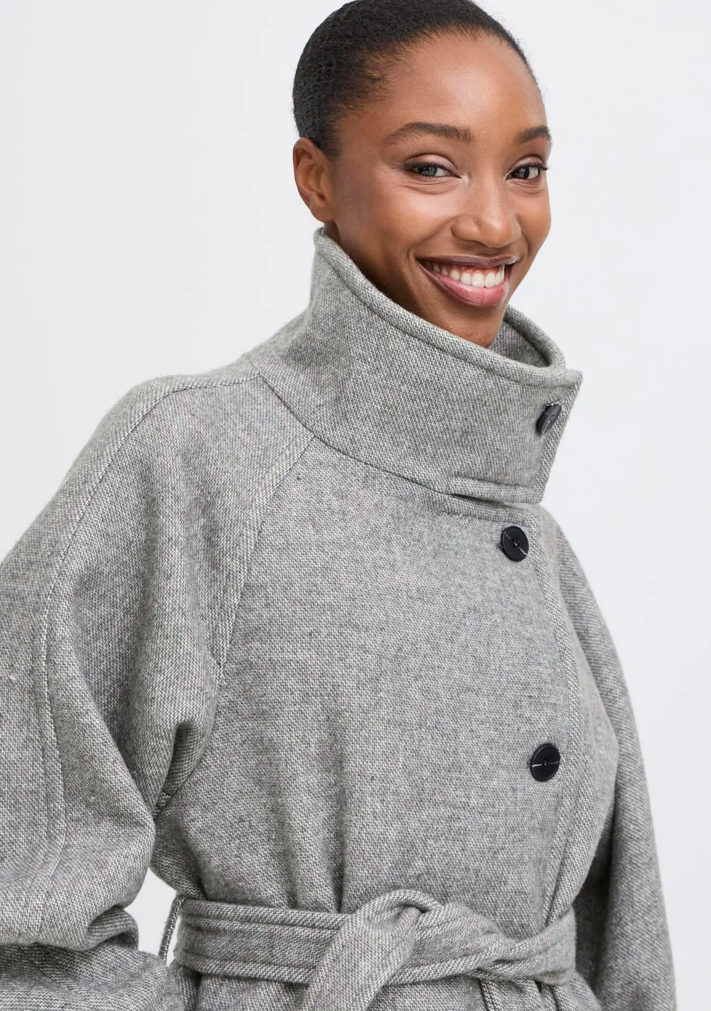 Jassen|Winterjassen>ICHI MANTEL Grijs