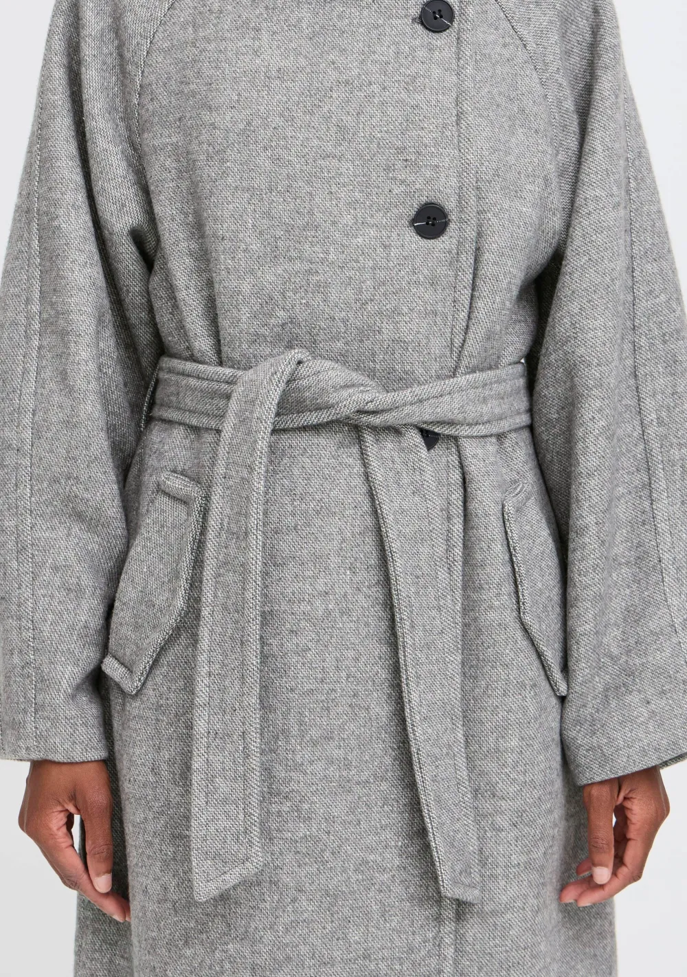 Jassen|Winterjassen>ICHI MANTEL Grijs