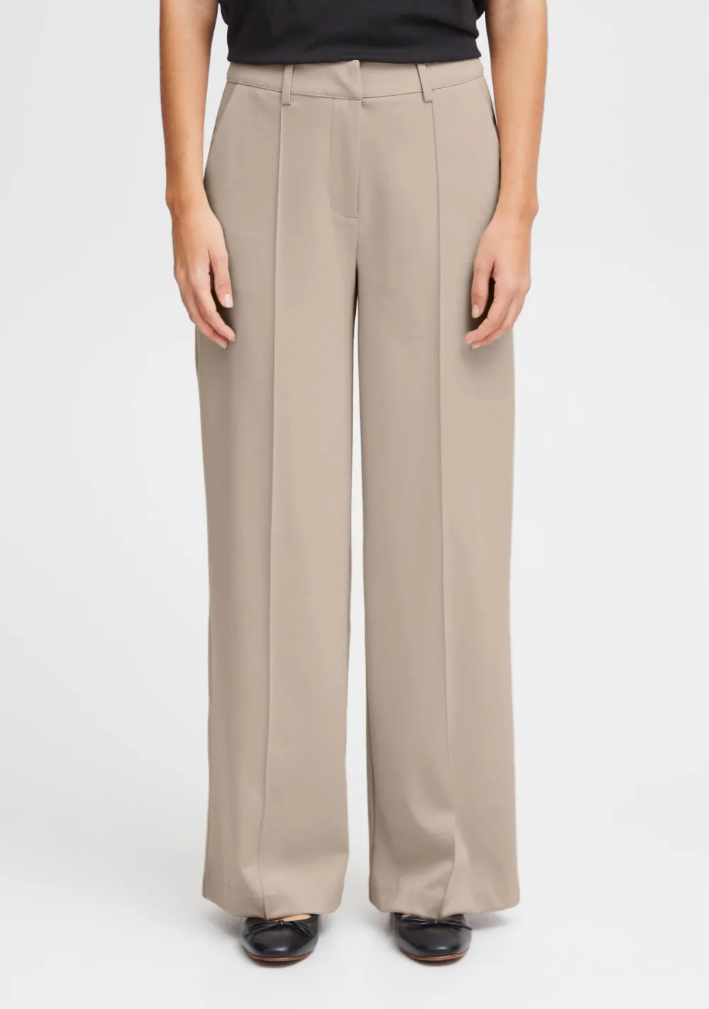 Broeken>ICHI PANTALON Beige