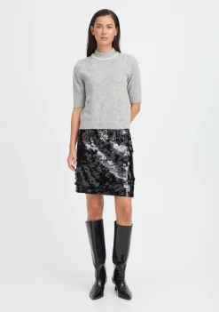 Truien>ICHI TRUI KORTE MOUW Grijs