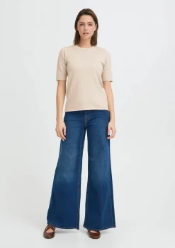 Truien>ICHI TRUI KORTE MOUW Beige