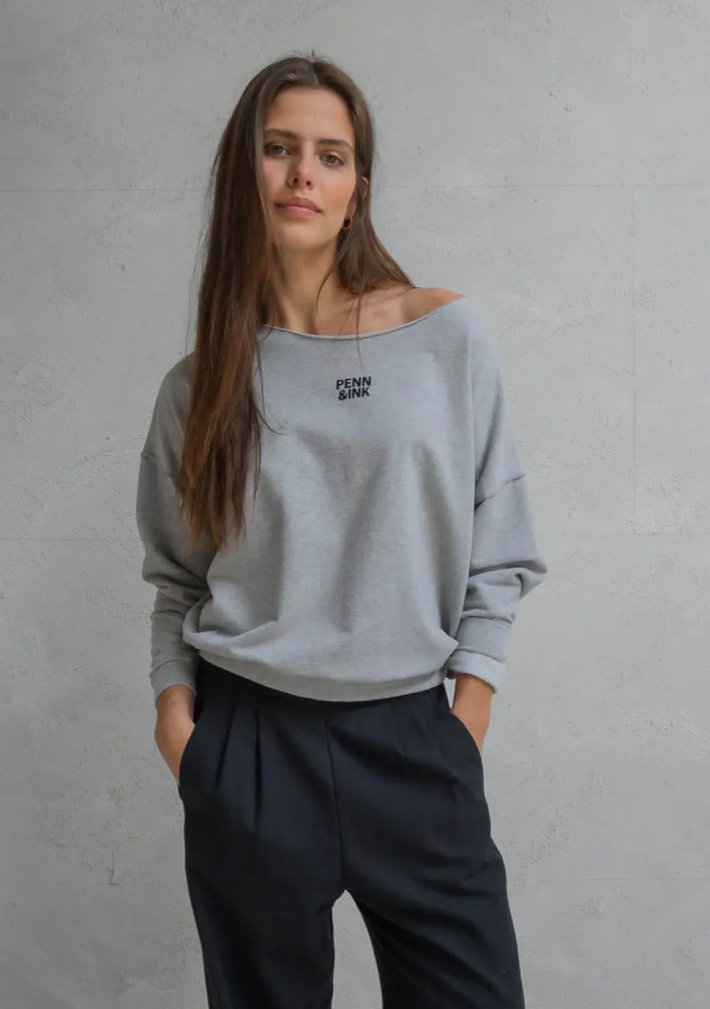 Sweaters|Truien>PENN & INK SWEATER Grijs