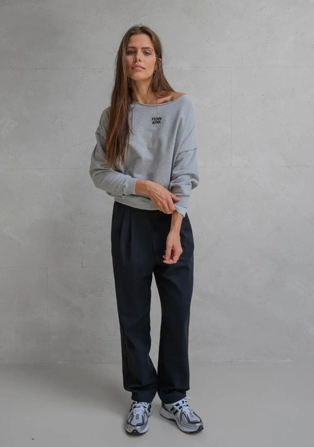 Sweaters|Truien>PENN & INK SWEATER Grijs