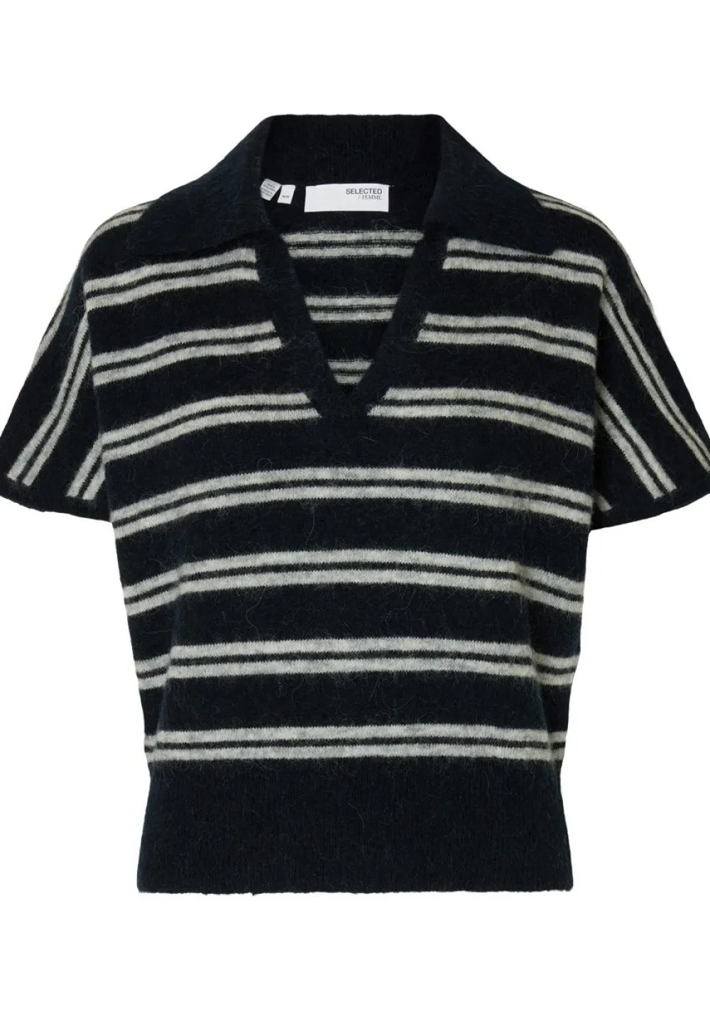 Truien>SELECTED FEMME TRUI KORTE MOUW Blauw