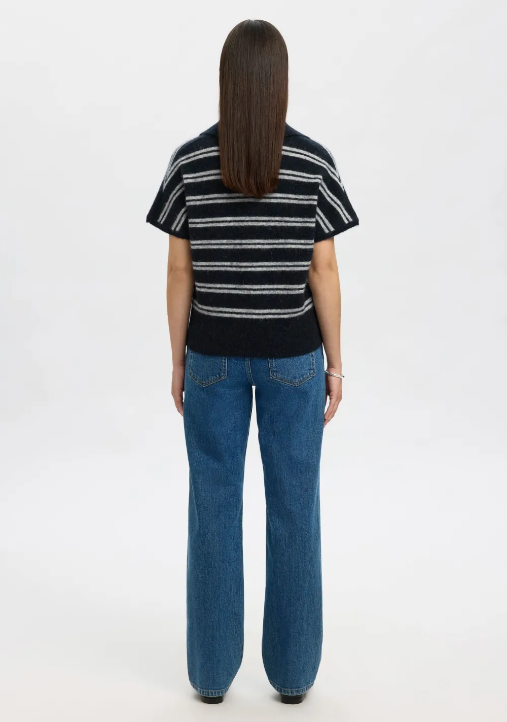 Truien>SELECTED FEMME TRUI KORTE MOUW Blauw