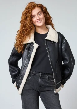 Jassen|Blazers & Jasjes>SISTERS POINT LEER/SUEDE JACK Zwart