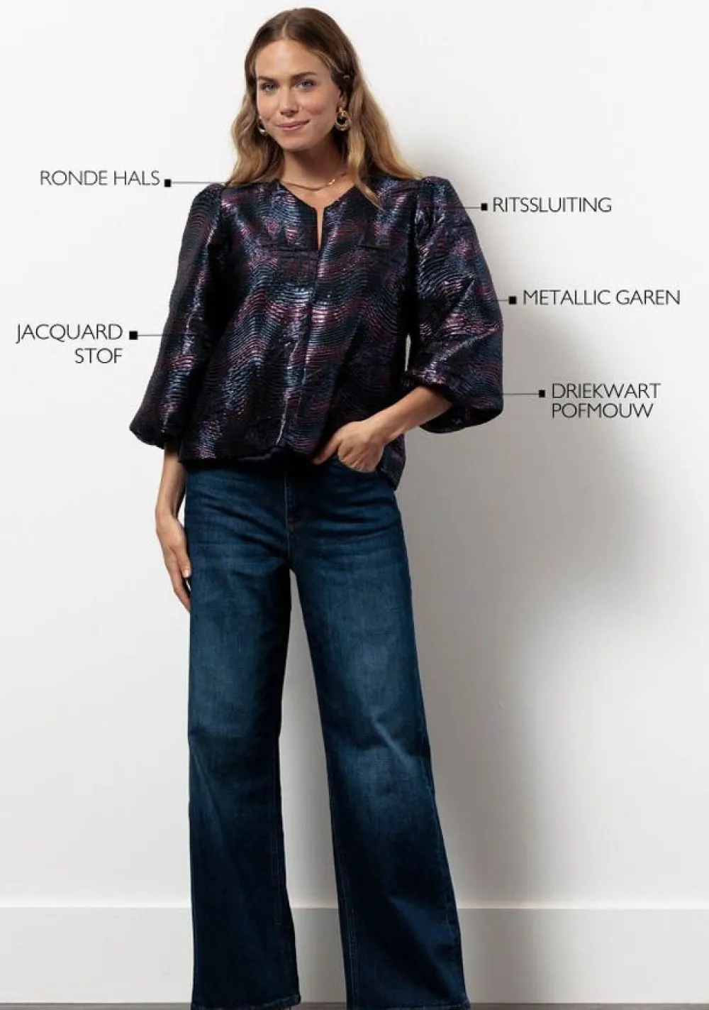 Blouses>STUDIO ANNELOES BLOUSE Blauw