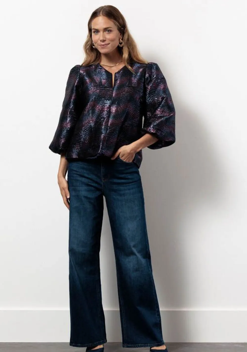 Blouses>STUDIO ANNELOES BLOUSE Blauw