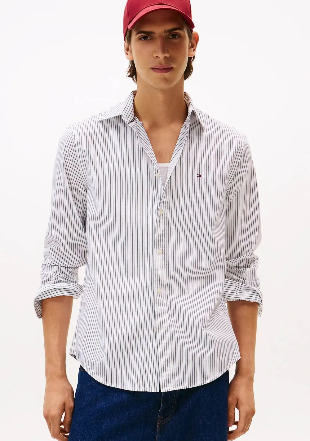 Overhemden>TOMMY HILFIGER OVERHEMD Off white