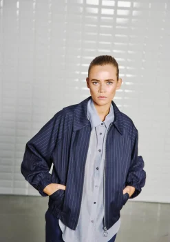 Blazers & Jasjes|Jassen>WITH BLACK BOMBERJACK Blauw